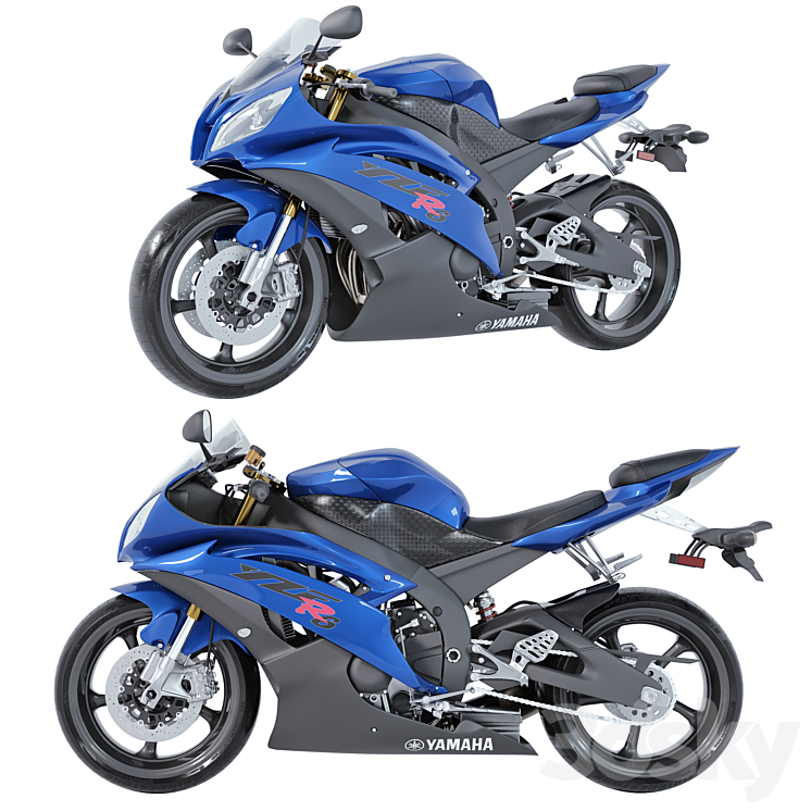 Yamaha YZF-R6 3DS Max Model - thumbnail 2