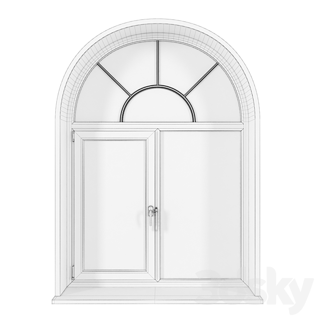 A set of arched plastic windows 18 3DS Max Model - thumbnail 3