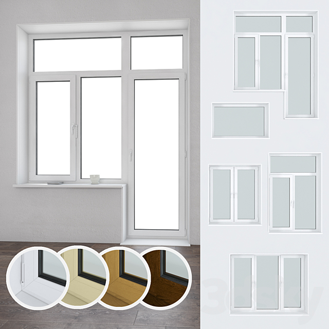 A set of plastic windows 06 3ds Max - thumbnail 1