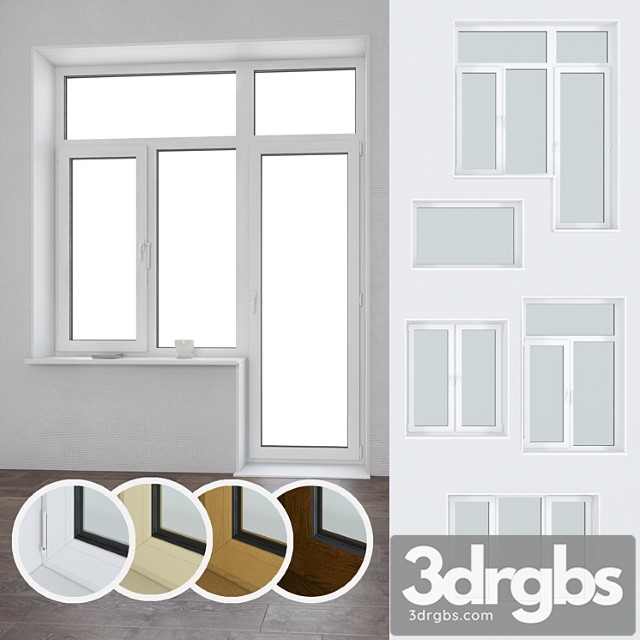 A set of plastic windows 06 3dsmax Download - thumbnail 1