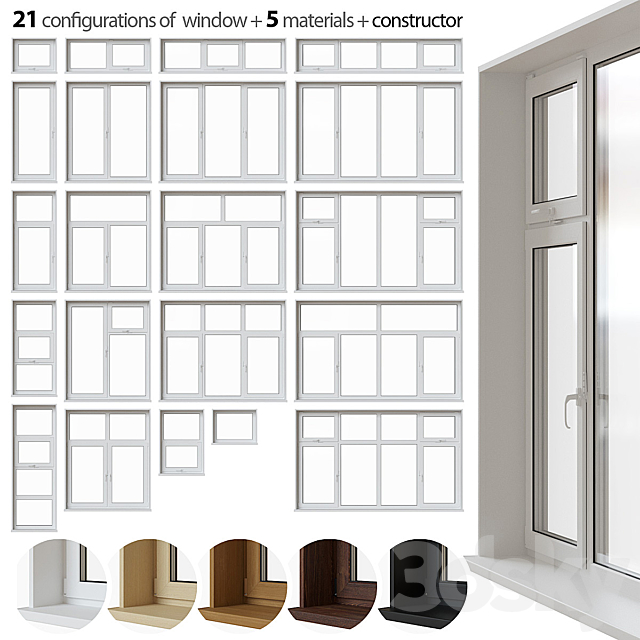 A set of plastic windows 3DSMax File - thumbnail 1