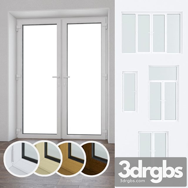 A set of plastic windows and doors 09 3dsmax Download - thumbnail 1