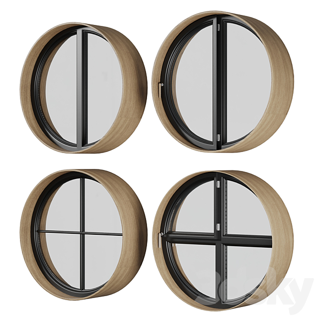 A set of round and circle and arched windows 01 3DS Max Model - thumbnail 5