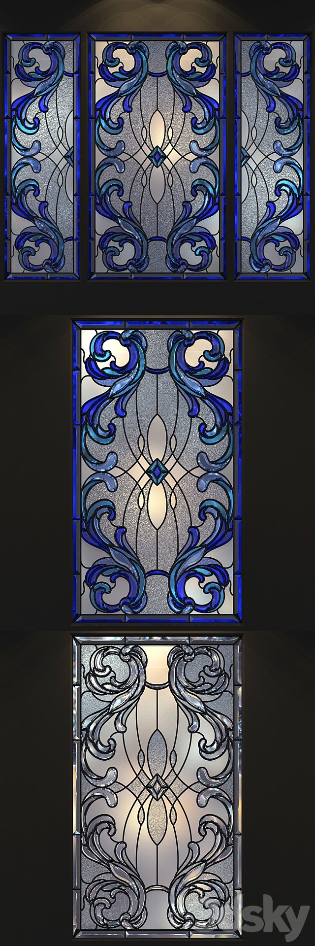 A set of stained glass. 3DS Max Model - thumbnail 2