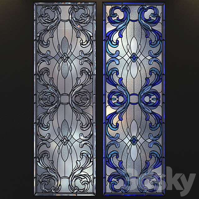 A set of stained glass. 3DS Max Model - thumbnail 3