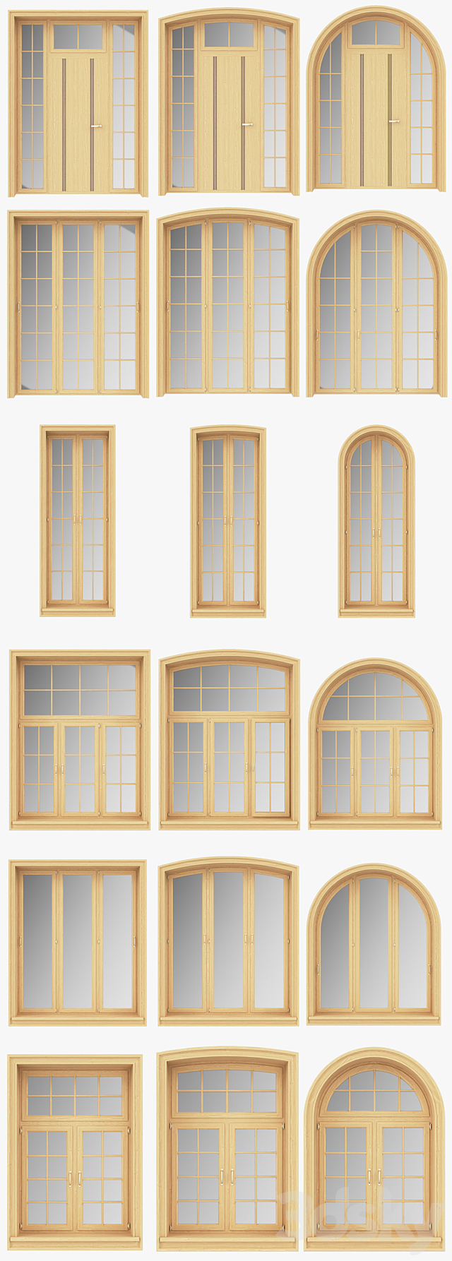 A set of windows from the array of panoramic. arched 3DSMax File - thumbnail 2