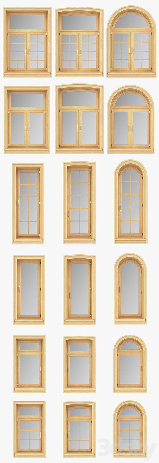 A set of windows from the array of panoramic. arched 3DSMax File - thumbnail 3