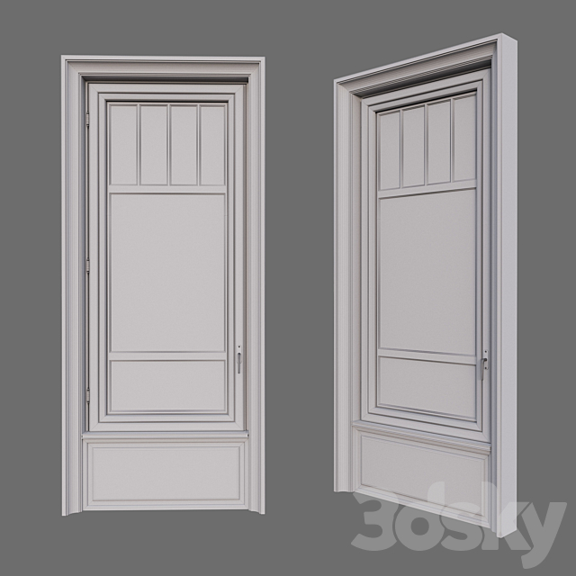 A window in the classical style. The material is dark wood. 3DS Max Model - thumbnail 2