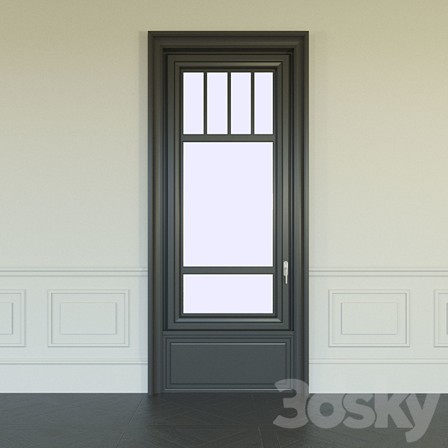 A window in the classical style. The material is dark wood. 3DS Max Model - thumbnail 3