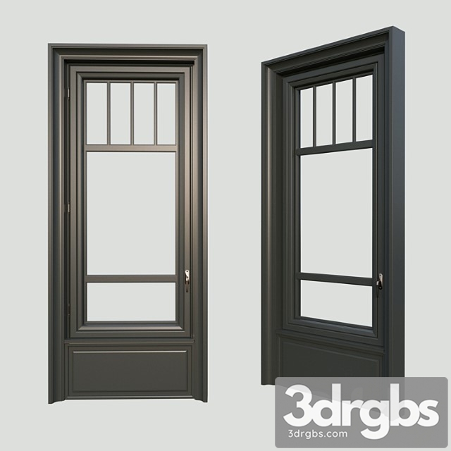 A window in the classical style. the material is dark wood. 3dsmax Download - thumbnail 1