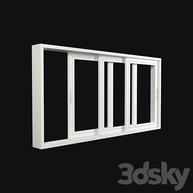 Aluminum Sliding Triple Door & Window 3ds Max - thumbnail 3