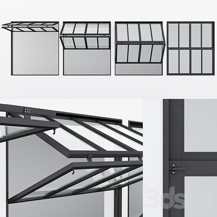 Aluminum window 11 3DS Max Model - thumbnail 1