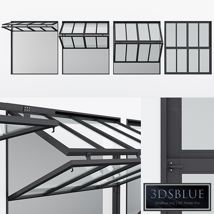 Aluminum window 11 3DS Max - thumbnail 3