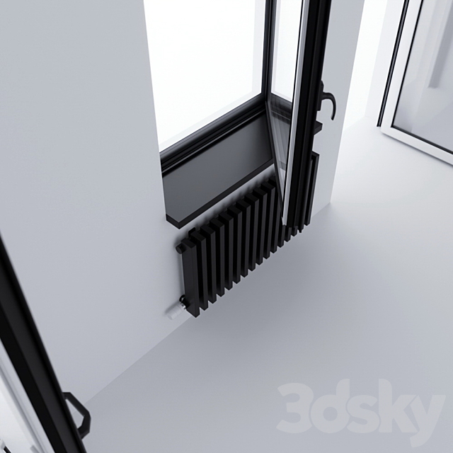 Aluminum window and balcony door ALUMIL 3DS Max Model - thumbnail 3