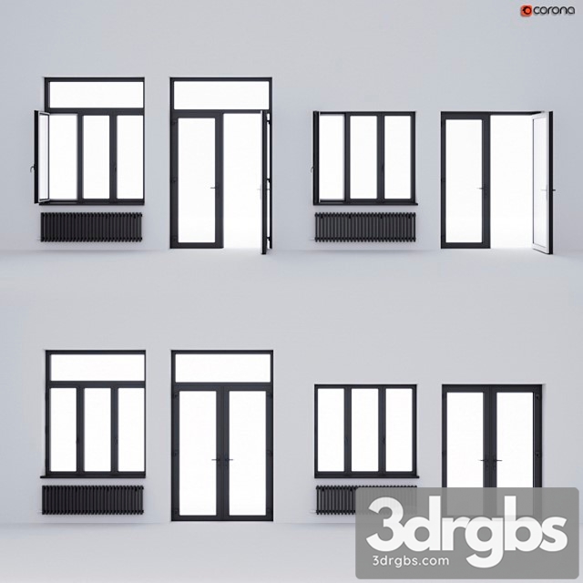 Aluminum Window and Balcony Door Alumil 3dsmax Download - thumbnail 1