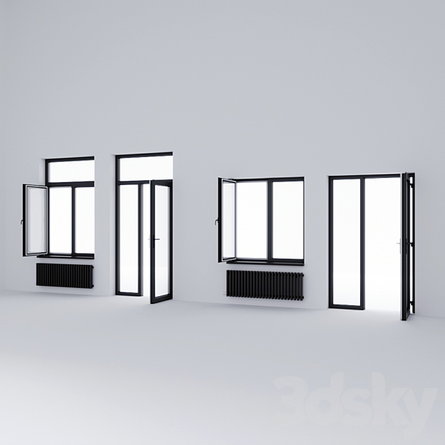 Aluminum window and balcony door ALUMIL 3DSMax File - thumbnail 2