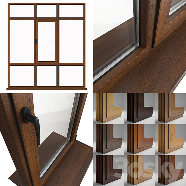 Aluminum windows 3 3DS Max Model - thumbnail 2