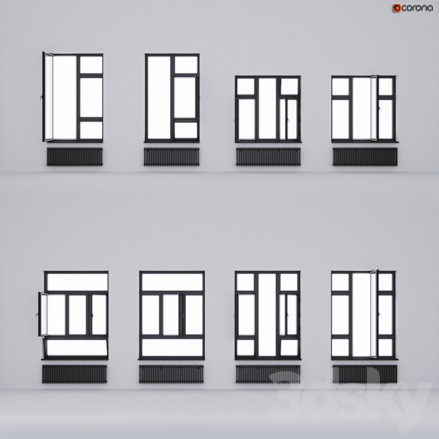 Aluminum windows ALUMIL 3DSMax File - thumbnail 1