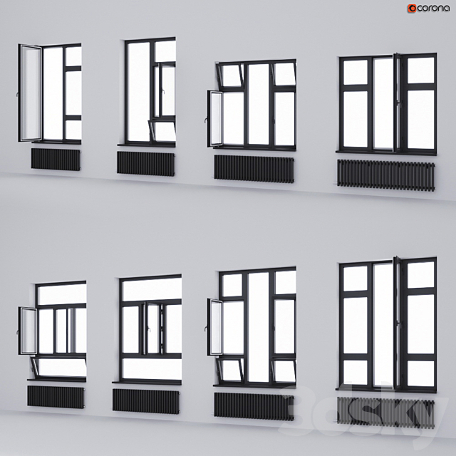 Aluminum windows ALUMIL 3DSMax File - thumbnail 2