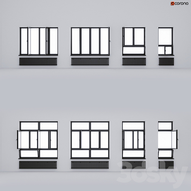 Aluminum windows ALUMIL 3DSMax File - thumbnail 1