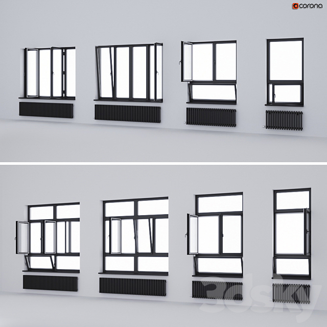 Aluminum windows ALUMIL 3DSMax File - thumbnail 2