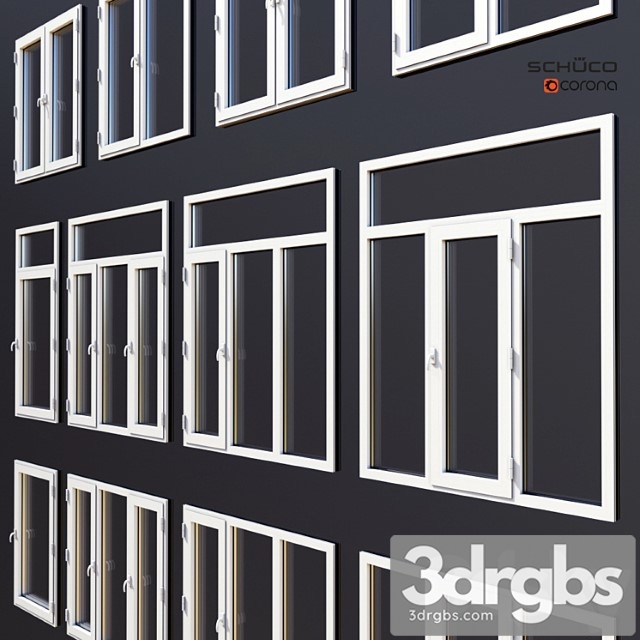 Aluminum windows schuco 3dsmax Download - thumbnail 1