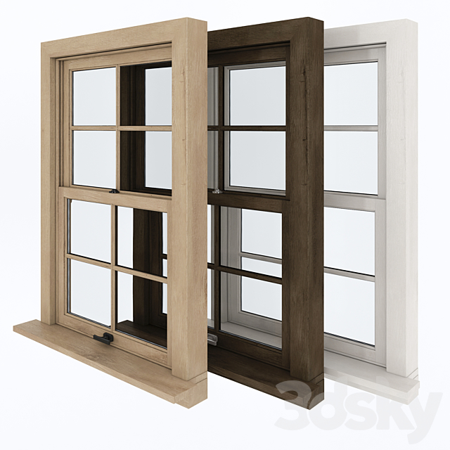 American type of plastic windows 3DS Max Model - thumbnail 2