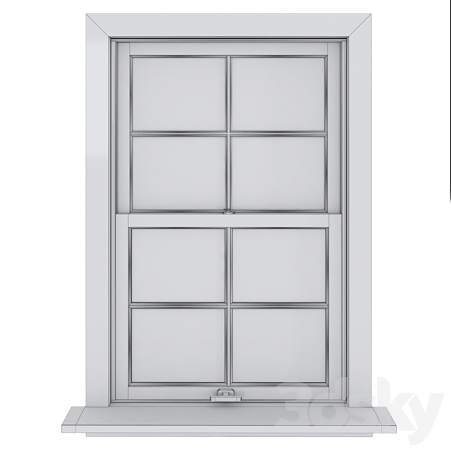 American type of plastic windows 3DS Max Model - thumbnail 3