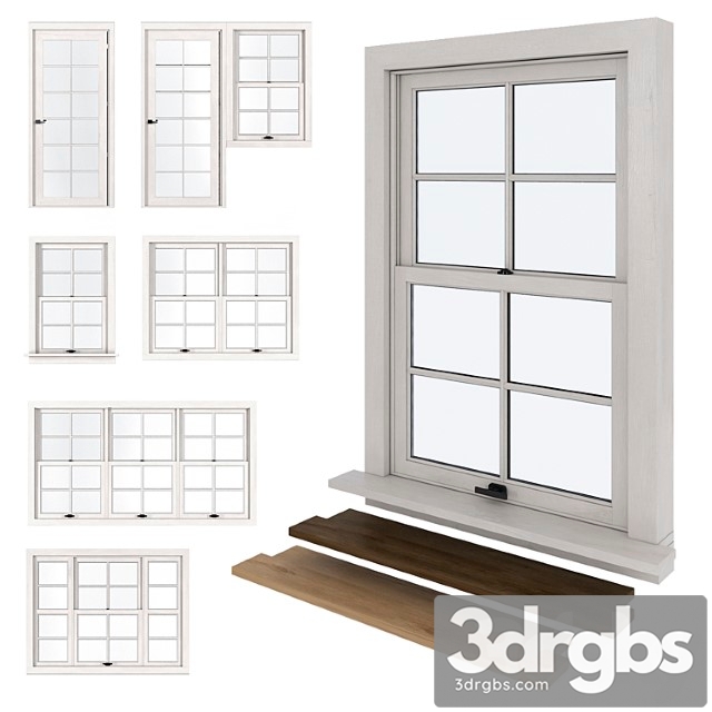 American type of plastic windows 3dsmax Download - thumbnail 1