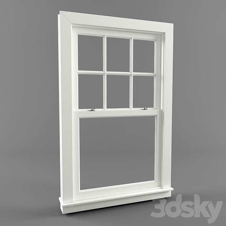 American window – Double Hung Window 3DS Max - thumbnail 1