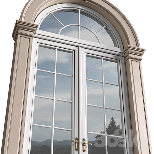 Arc Classical frame window.Entrance to the house.Front Door.Arched Opening.Outdoor Entrance classic door.External Doors. Exterior Door.Street Doors 3DS Max Model - thumbnail 3