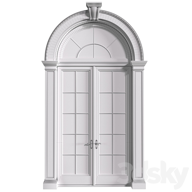 Arc Classical frame window.Entrance to the house.Front Door.Arched Opening.Outdoor Entrance classic door.External Doors. Exterior Door.Street Doors 3DS Max Model - thumbnail 4