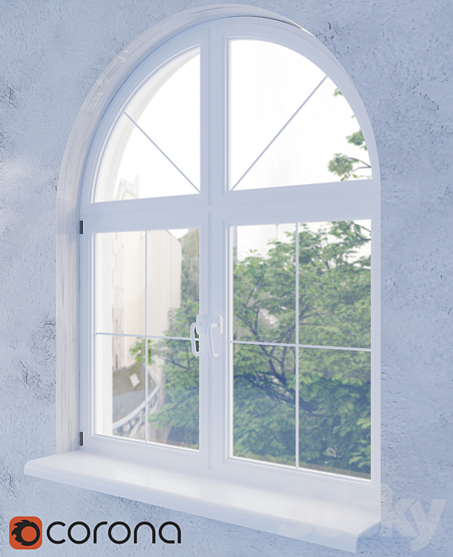 arched window 3DS Max Model - thumbnail 2