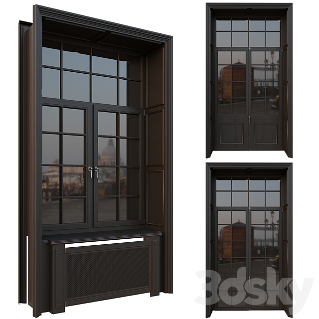 AVE Classic French Windows 3DS Max Model - thumbnail 2