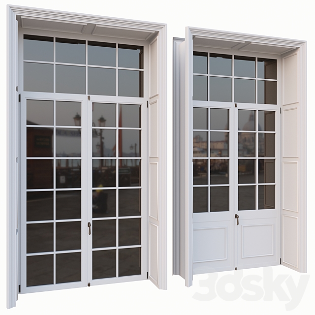 AVE Classic French Windows 3DS Max Model - thumbnail 4