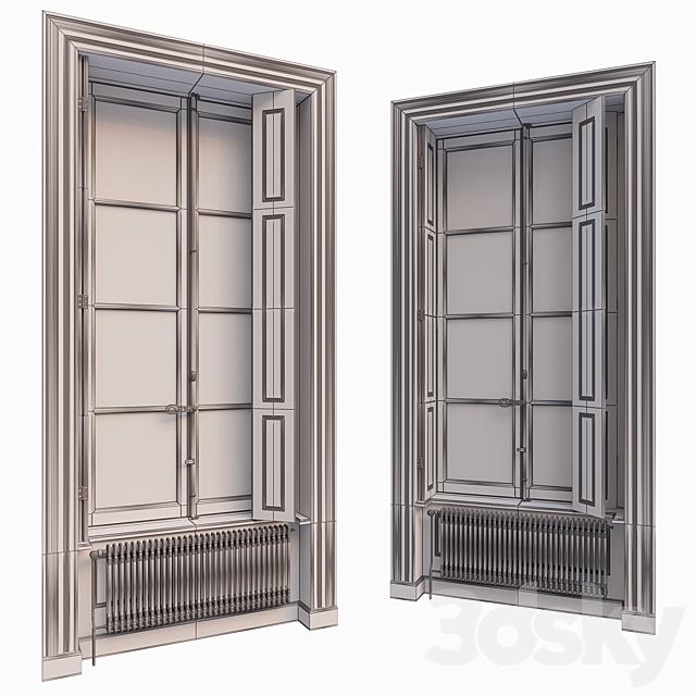 AVE Vintage French Window 3DS Max Model - thumbnail 3