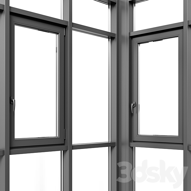 Balcony panoramic glazing 3ds Max - thumbnail 3