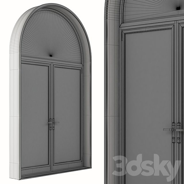 Black Modern Arched Window – Windows Set 07 3DS Max Model - thumbnail 6