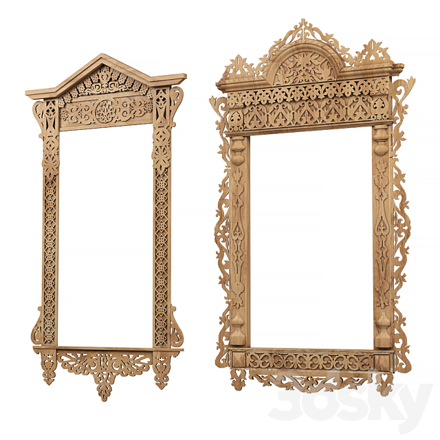 Carved frame 3DS Max Model - thumbnail 1