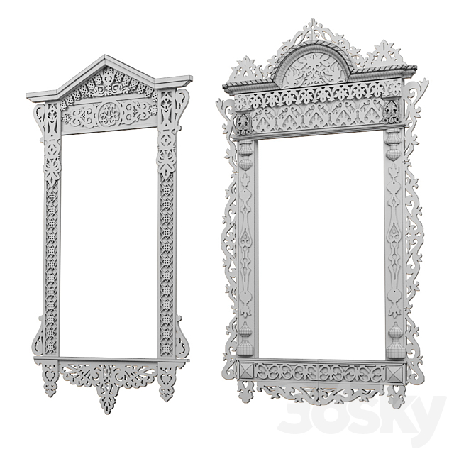 Carved frame 3DS Max Model - thumbnail 2