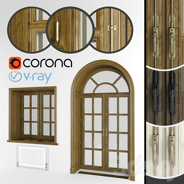 Classic eurowindows and arched door. 3 colors 3DSMax File - thumbnail 1