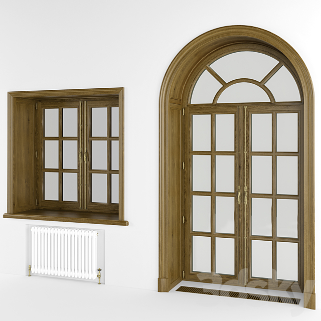 Classic eurowindows and arched door. 3 colors 3DSMax File - thumbnail 2