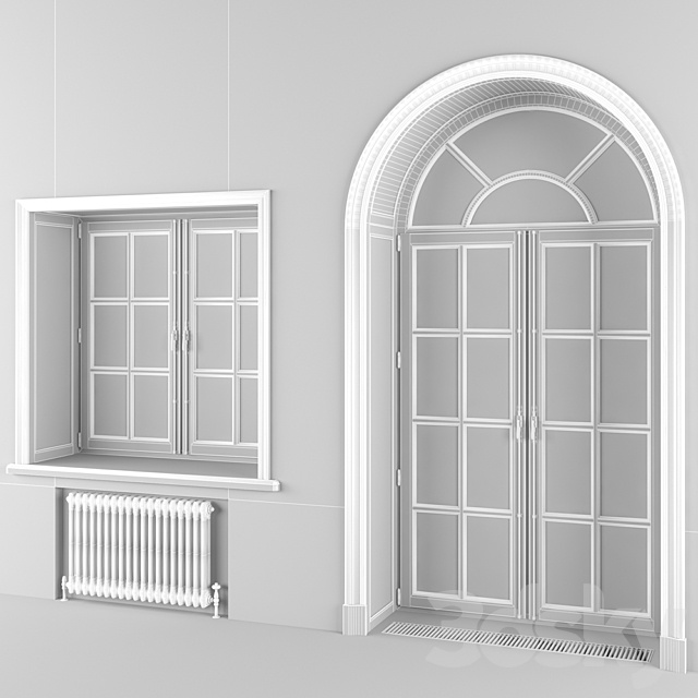 Classic eurowindows and arched door. 3 colors 3DSMax File - thumbnail 3