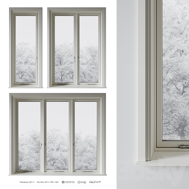 Classic window 3 3ds Max - thumbnail 1