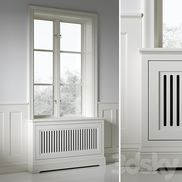 Classic window with radiator screen 001 3ds Max - thumbnail 2