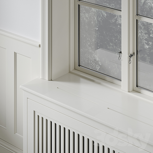 Classic window with radiator screen 001 3ds Max - thumbnail 3