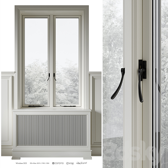 Classic window with radiator screen 003 3ds Max - thumbnail 1