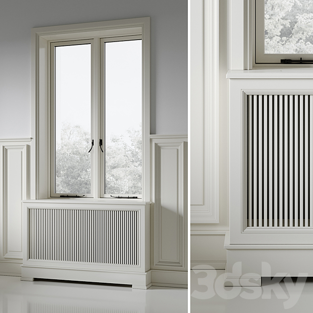 Classic window with radiator screen 003 3ds Max - thumbnail 2