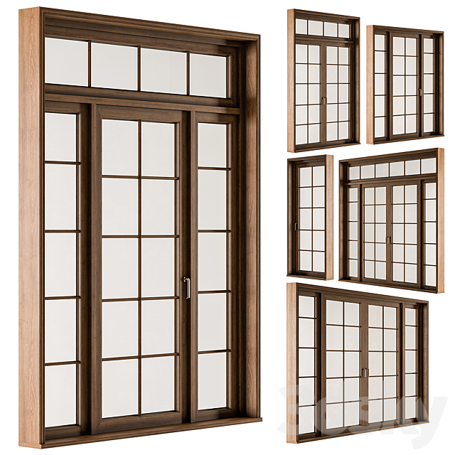 Classic Wooden – Windows Set 25 3ds Max - thumbnail 1