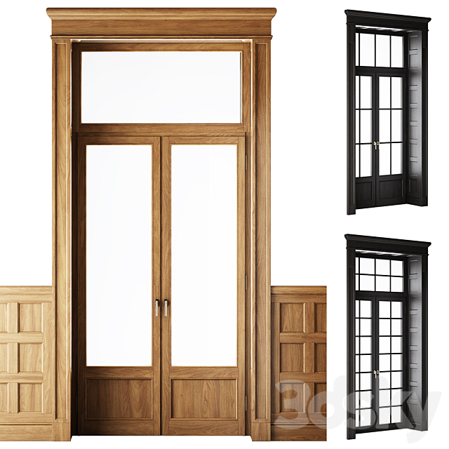 Classical Wooden Window_Door 3ds Max - thumbnail 1